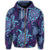 Hawaiian Turtle Polynesian Neon Zip Hoodie - Polynesian Pride