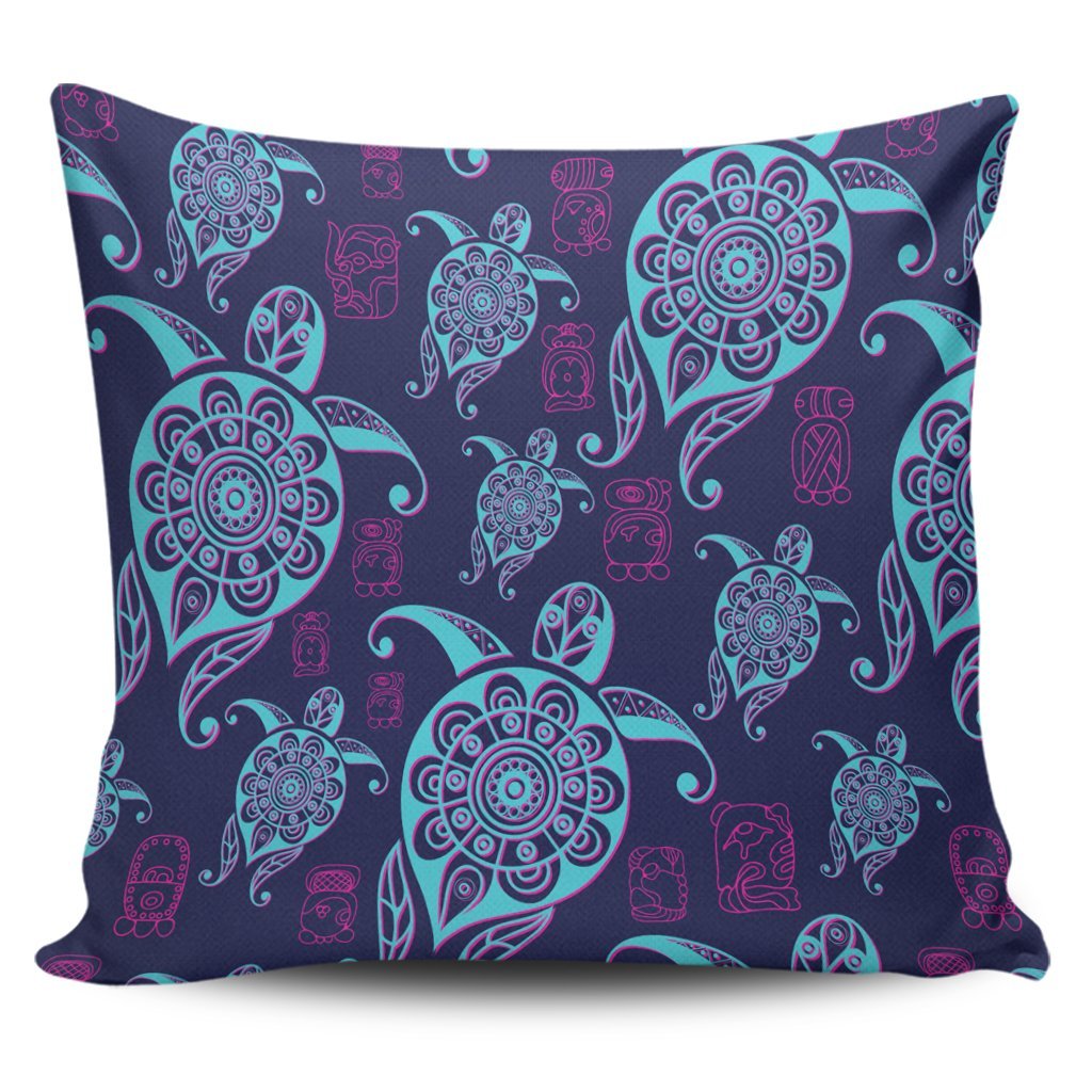 Hawaiian Turtle Polynesian Neon Pillow Covers - AH Pillow Covers Black - Polynesian Pride