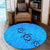 Hawaiian Turtle Swim In The OCean With Hibiscus Polynesian Round Carpet - AH - Polynesian Pride