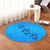 Hawaiian Turtle Swim In The OCean With Hibiscus Polynesian Round Carpet - AH - Polynesian Pride