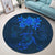 Hawaiian Turtles Hibiscus Plumeria Polynesian Round Carpet - Blue - AH - Polynesian Pride