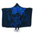 Hawaiian Turtles Hibiscus Plumeria Polynesian Hooded Blanket - Blue - AH Hooded Blanket White - Polynesian Pride