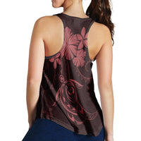 Hawaiian Turtles Hibiscus Plumeria Polynesian Racerback Tank - Pink - AH - Polynesian Pride