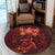 Hawaiian Turtles Hibiscus Plumeria Polynesian Round Carpet - Red - AH - Polynesian Pride