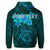 Custom Hawaiian Turtles Hibiscus Plumeria Polynesian Hoodie Turquoise - Polynesian Pride