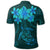 Hawaiian Turtles Hibiscus Plumeria Polynesian Polo Shirt Turquoise - Polynesian Pride