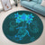 Hawaiian Turtles Hibiscus Plumeria Polynesian Round Carpet - Turquoise - AH - Polynesian Pride