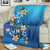 Hawaiian Tuttle And Plumeria Flower In The Sea Polynesian Premium Blankets - AH - Polynesian Pride