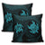 Hawaiian Two Turtle Polynesian Pillow Covers Blue AH - Polynesian Pride