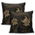 Hawaiian Two Turtle Polynesian Pillow Covers Gold AH - Polynesian Pride