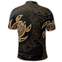 Hawaiian Two Turtle Polynesian Polo Shirt Gold - Polynesian Pride