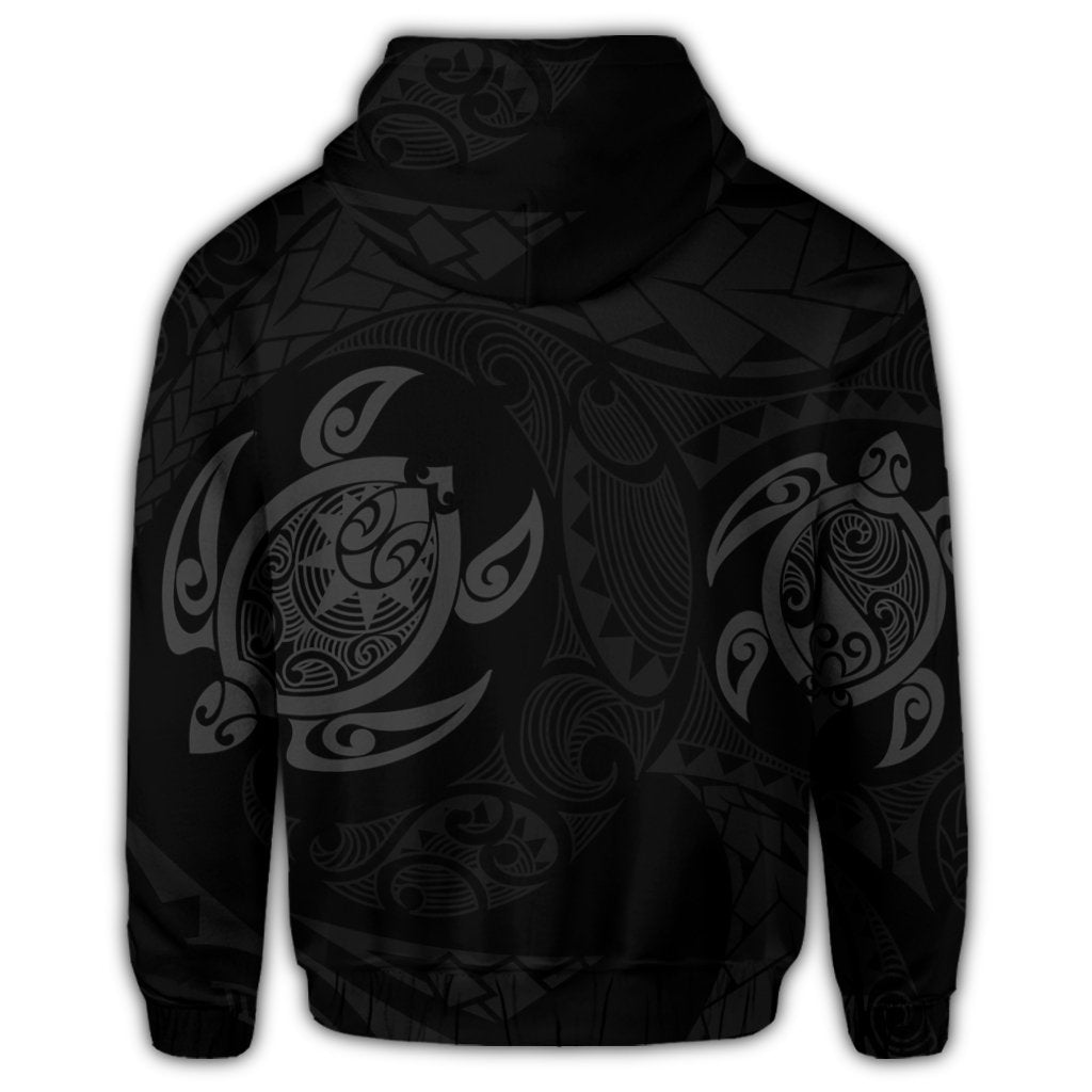 Hawaiian Two Turtle Polynesian Zip Hoodie Gray - Polynesian Pride