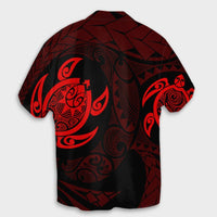 Hawaiian Two Turtle Polynesian Hawaiian Shirt Red AH - Polynesian Pride