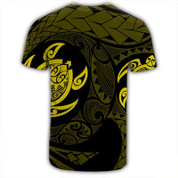 Hawaiian Two Turtle Polynesian T Shirt Yellow AH - Polynesian Pride