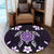 Hawaiian Violet Turtle Plumeria Round Carpet AH - Polynesian Pride