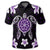 Hawaiian Violet Turtle Plumeria Polo Shirt - Polynesian Pride