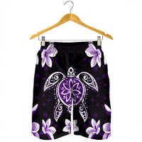 Hawaiian Violet Turtle Plumeria Men's Shorts AH - Polynesian Pride