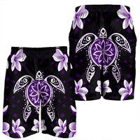 Hawaiian Violet Turtle Plumeria Men's Shorts AH - Polynesian Pride