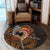 Hawaiian Warrior Helmet Kanaka Polynesian Round Carpet - AH - Polynesian Pride