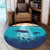 Hawaiian Whale And Turtle In Sunset Polynesian Round Carpet - AH - Polynesian Pride