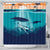 Hawaiian Whale And Turtle In Sunset Polynesian Shower Curtain - AH 177 x 172 (cm) Black - Polynesian Pride