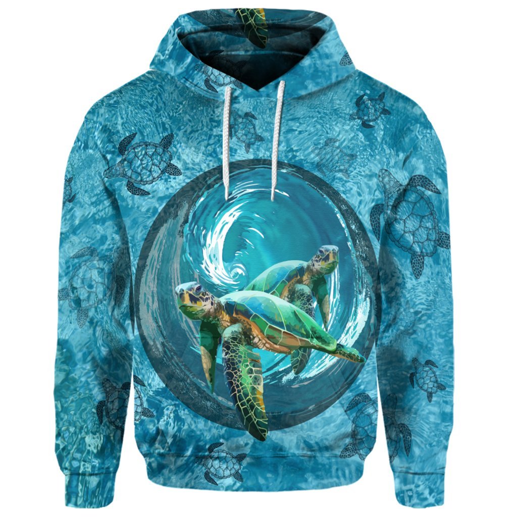 Custom Hawaiian Whirlpool Turtle Polynesian Hoodie - Polynesian Pride