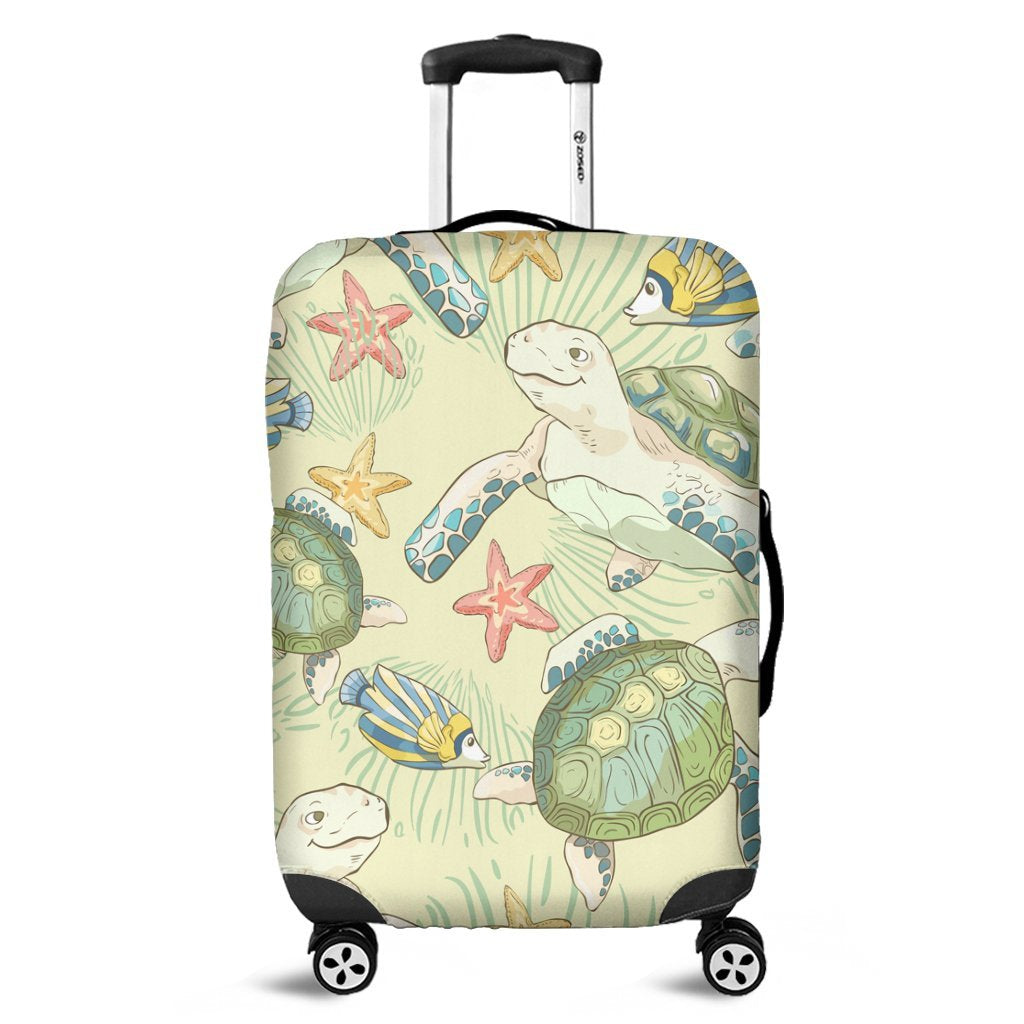 Hawaiian World Animals In Sea Luggage Covers - AH Black - Polynesian Pride