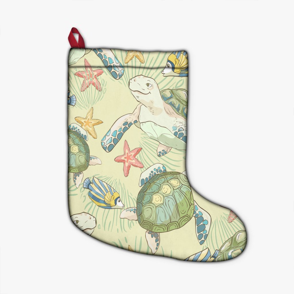 Hawaiian World Animals In Sea Christmas Stocking - AH Christmas Stocking 26 X 42 cm Black - Polynesian Pride