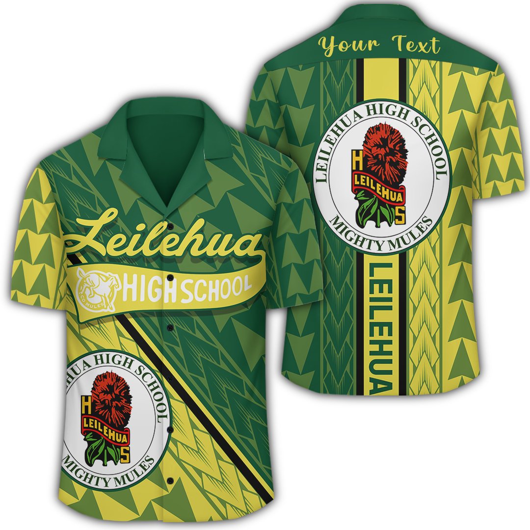 (Personalized) Hawaii Hawaiian Shirt - Leilehua High Hawaiian Shirt - Energetic - AH Unisex Black - Polynesian Pride