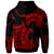 Hawaii Zip up Hoodie Sea Ripples Pattern Red Color - Polynesian Pride