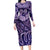 Hawaiian Long Sleeve Dress Hibiscus Polynesian Pattern Pastel Purple Long Dress Purple - Polynesian Pride