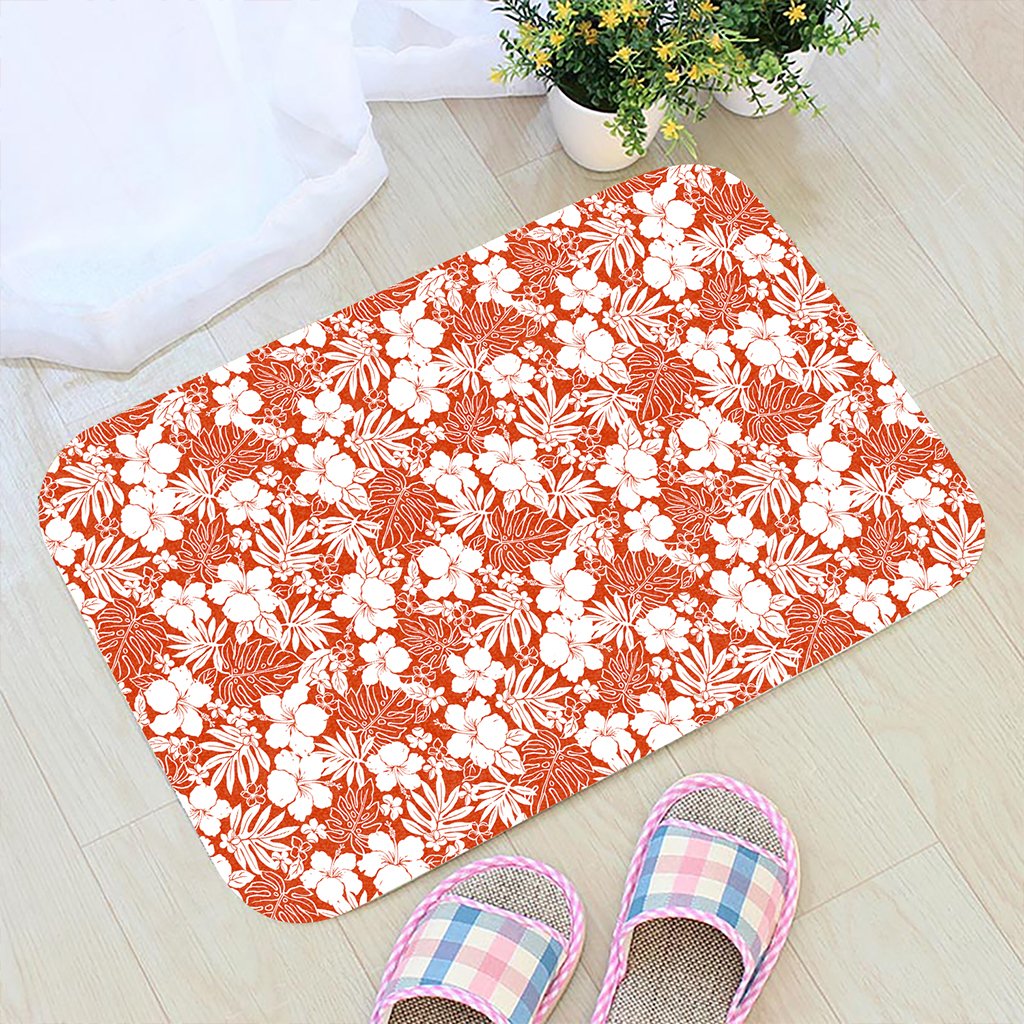 Hibiscus Flower Pattern Hawaii Door Mat - Polynesian Pride