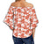 Hibiscus Flower Pattern Women's Off Shoulder Wrap Waist Top - AH - Polynesian Pride