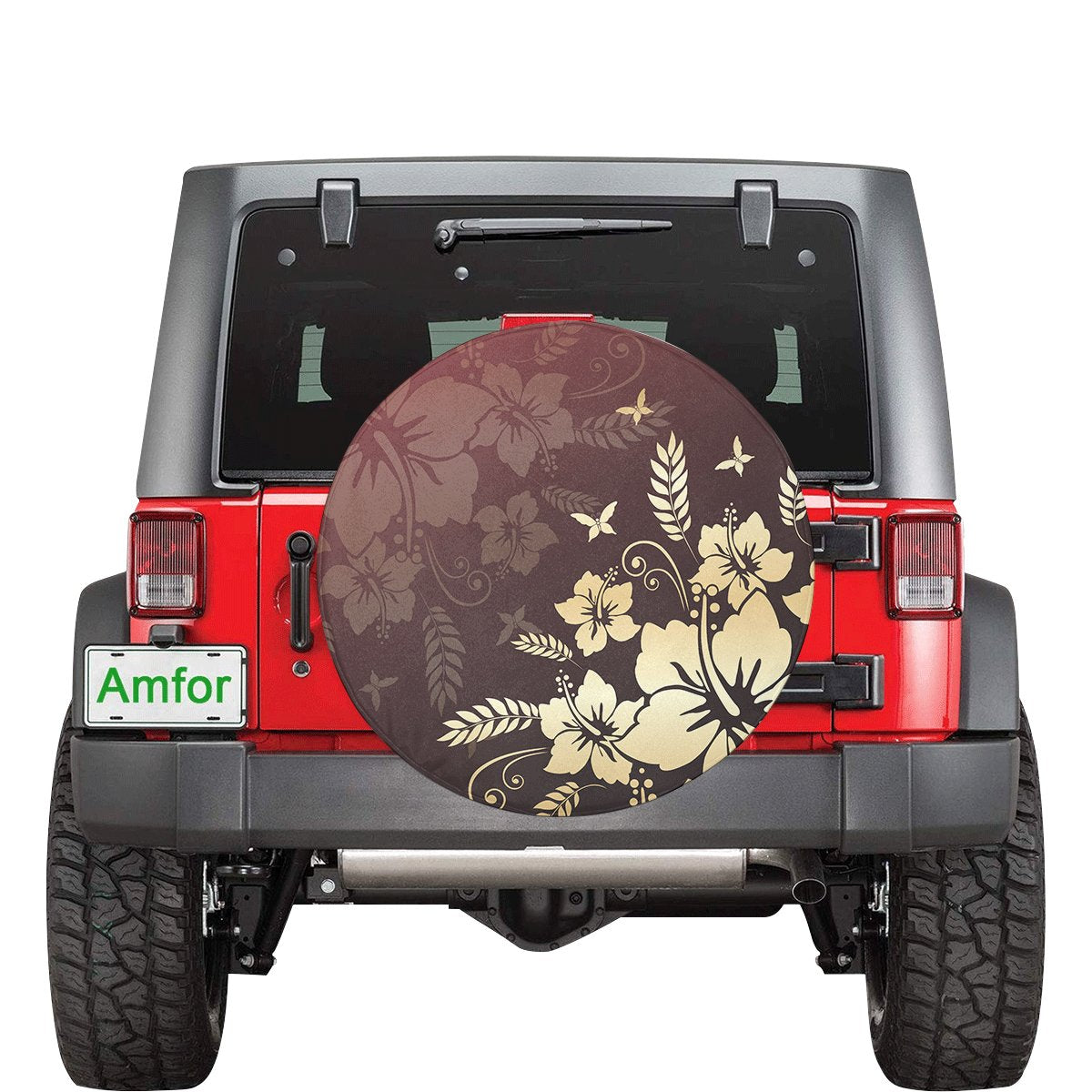 Hibiscus Golden Royal Spare Tire Cover AH Gold - Polynesian Pride