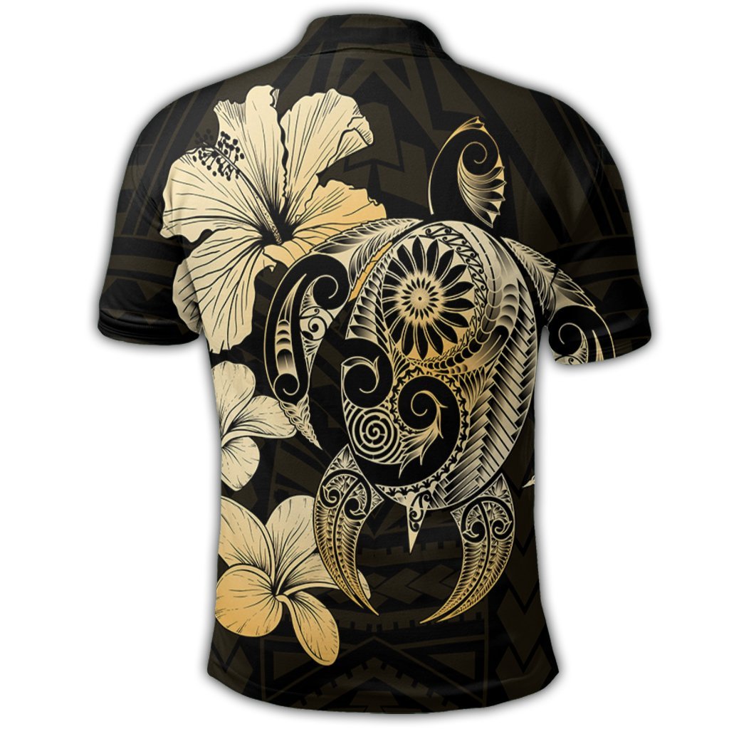 Hibiscus Plumeria Mix Polynesian Turtle Polo Shirt - Polynesian Pride