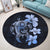 Hibiscus Plumeria Mix Polynesian Turtle Round Carpet Blue - AH - Polynesian Pride