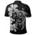 Hibiscus Plumeria Mix Polynesian Turtle Polo Shirt Gray - Polynesian Pride