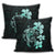 Hibiscus Plumeria Mix Polynesian Turtle Pillow Covers Turquoise - AH - Polynesian Pride