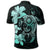 Hibiscus Plumeria Mix Polynesian Turtle Polo Shirt Turquoise - Polynesian Pride