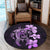 Hibiscus Plumeria Mix Polynesian Turtle Round Carpet Violet - AH - Polynesian Pride