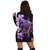 Hibiscus Plumeria Mix Polynesian Turtle Hoodie Dress Violet - AH - Polynesian Pride