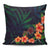 Hibiscus Palm Background Pillow Covers One Size Zippered Pillow Case 18"x18"(Twin Sides) Black - Polynesian Pride