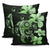 Hibiscus Plumeria Mix Polynesian Green Turtle Pillow Covers One Size Zippered Pillow Cases 18"x 18" (Twin Sides) (Set of 2) Green - Polynesian Pride