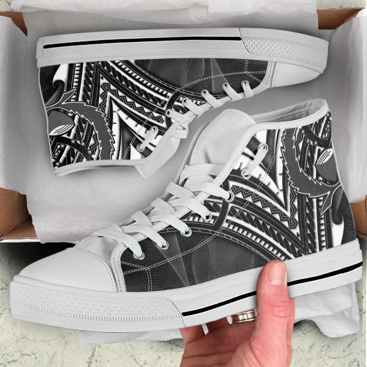 Pohnpei State High Top Shoes - Cross Style - Polynesian Pride
