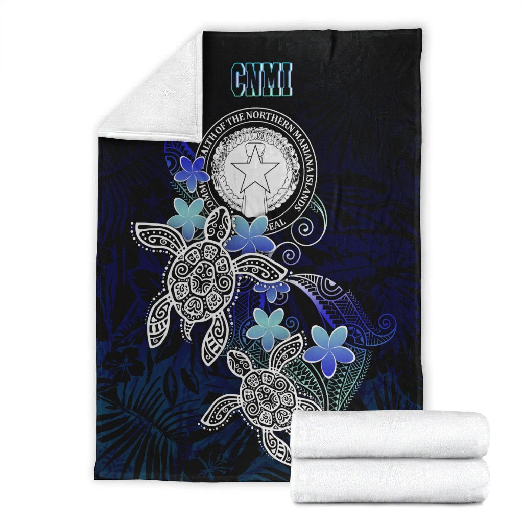 CNMI Polynesian Premium Blanket - Blue Turtle Couple - Polynesian Pride