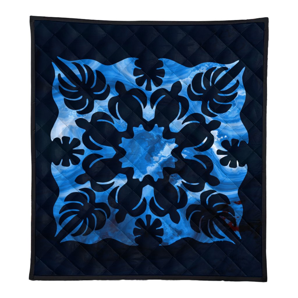 Hawaii Quilt - Honu Circle Quilting Style Quilt - AH Blue - Polynesian Pride