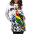 Papua New Guinea And Solomon Islands Hoodie Dress LT6 white - Polynesian Pride