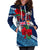 Fiji Patterns With Hibiscus Hoodie Dress LT6 Blue - Polynesian Pride