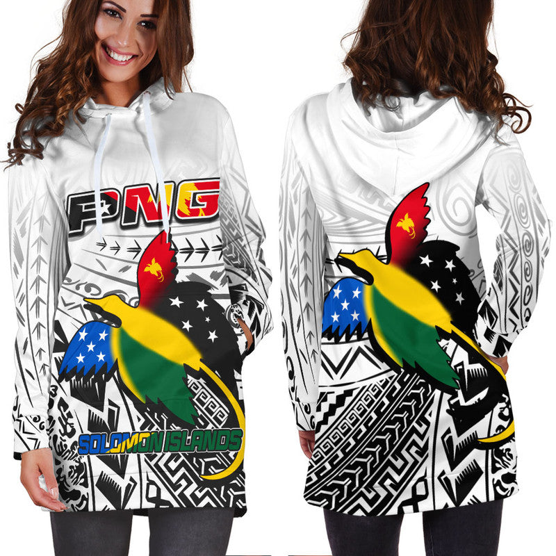 Papua New Guinea And Solomon Islands Hoodie Dress LT6 - Polynesian Pride