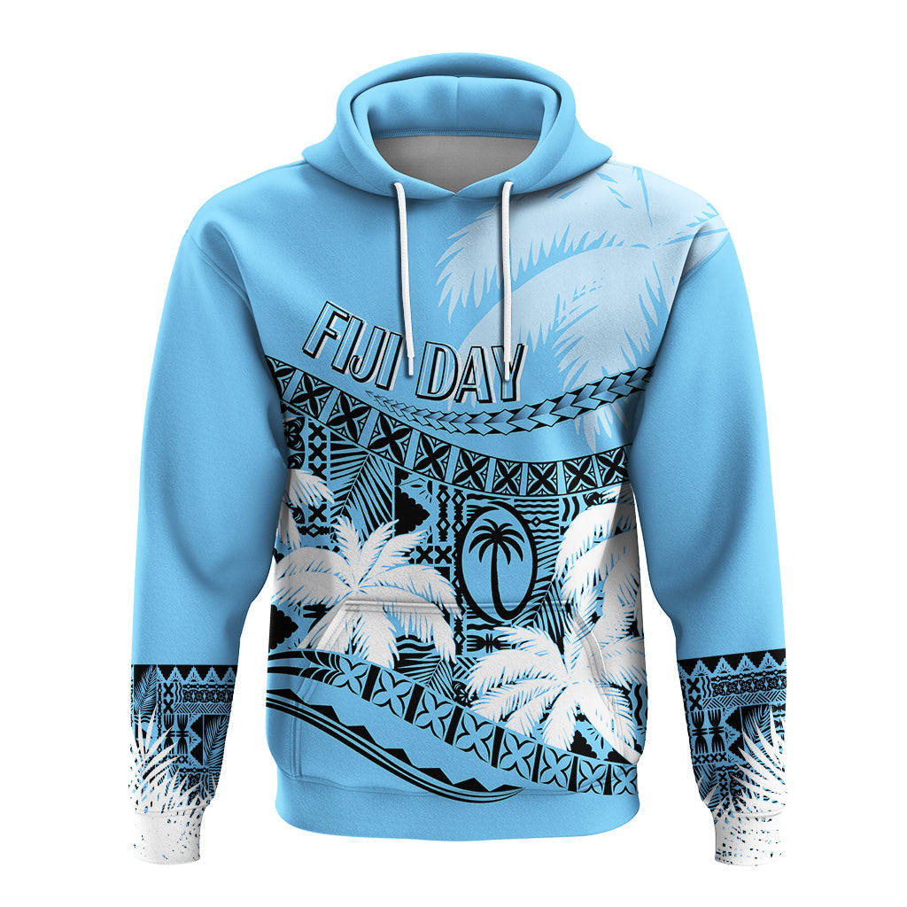 Custom Fiji Day Hoodie Flying Fijians Masi Kesa Style Turquoise LT7 Turquoise - Polynesian Pride